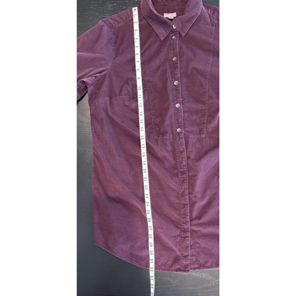 J JILL Womens 1X Purple Corduroy Long Sleeve Tunic Button Front Light Weight - Picture 5 of 9
